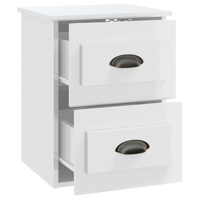 vidaXL Wall-mounted Bedside Cabinets 2 pcs High Gloss White 41.5x36x53cm