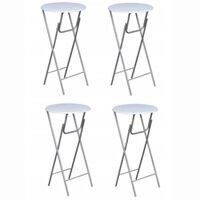 vidaXL Bar Tables 4 pcs with MDF Tabletop White