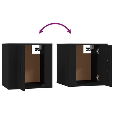 vidaXL Wall Mounted TV Cabinets 2 pcs Black 40x34.5x40 cm