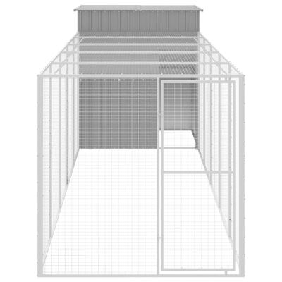 vidaXL Chicken Cage with Run Light Grey 165x659x181 cm Galvanised Steel