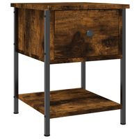 vidaXL Bedside Table Smoked Oak 34x35.5x45 cm Engineered Wood