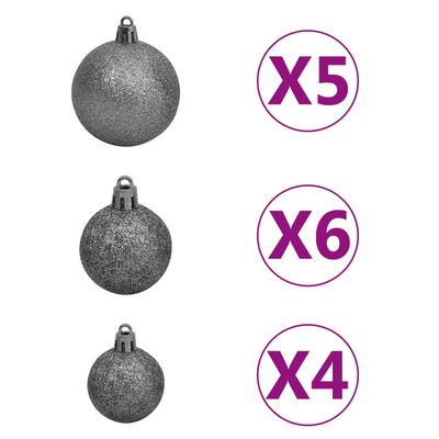 vidaXL Artificial Pre-lit Christmas Tree with Ball Set White 150 cm