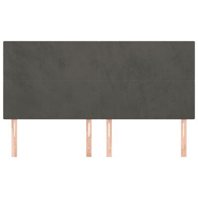 vidaXL Headboards 4 pcs Dark Grey 80x5x78/88 cm Velvet