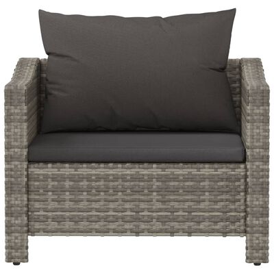 vidaXL Garden Armchair with Cushion Grey Poly Rattan