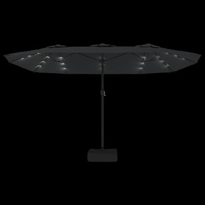 vidaXL Double-Head Parasol with LEDs Anthracite 449x245 cm