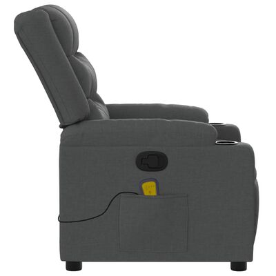 vidaXL Massage Recliner Chair Dark Grey Fabric