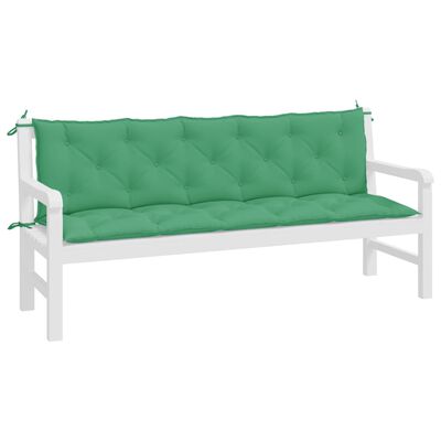 vidaXL Garden Bench Cushion Green 180x(50+50)x7cm Oxford Fabric