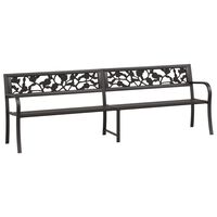 vidaXL Twin Garden Bench 246 cm Black Steel