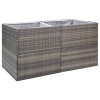 vidaXL Garden Planter Grey 157x80x80 cm Poly Rattan