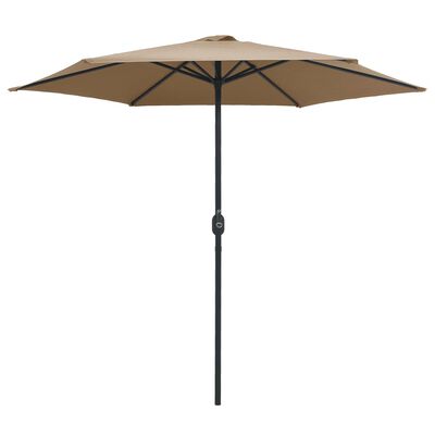 vidaXL Garden Parasol with Aluminium Pole 270x246 cm Taupe