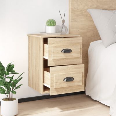 vidaXL Wall-mounted Bedside Cabinet Sonoma Oak 41.5x36x53cm