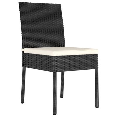 vidaXL 5 Piece Garden Dining Set Poly Rattan Black