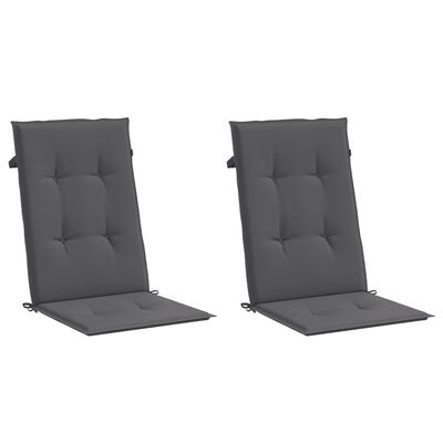vidaXL Garden Highback Chair Cushions 2 pcs Anthracite 120x50x3 cm Fabric