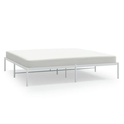 vidaXL Metal Bed Frame without Mattress White 180x200 cm Super King