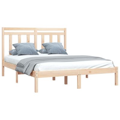 vidaXL Bed Frame without Mattress 135x190 cm Double Solid Wood