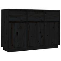 vidaXL Sideboard Black 110x34x75 cm Solid Wood Pine