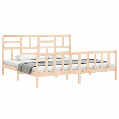 vidaXL Bed Frame without Mattress Super King Size Solid Wood Pine