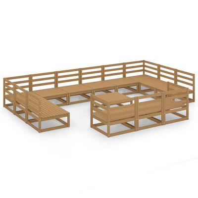 vidaXL 14 Piece Garden Lounge Set Solid Pinewood