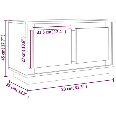 vidaXL TV Cabinet Black 80x35x45 cm Engineered Wood