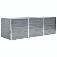 vidaXL Garden Raised Bed Galvanised Steel 240x80x77 cm Grey