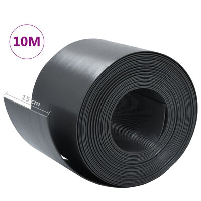 vidaXL Garden Edging Grey 10 m 15 cm PE