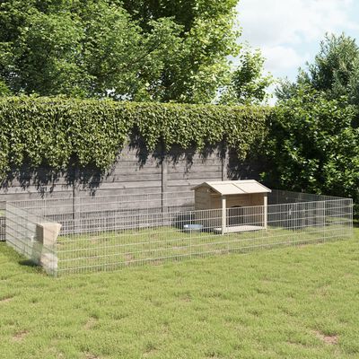 vidaXL Free Range Animal Enclosure 24-Panel 54x60 cm Galvanised Iron