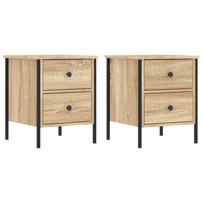 vidaXL Bedside Cabinets 2 pcs Sonoma Oak 40x42x50 cm Engineered Wood