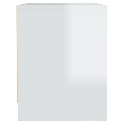 vidaXL Bedside Cabinet High Gloss White 45x34x44.5 cm Engineered Wood