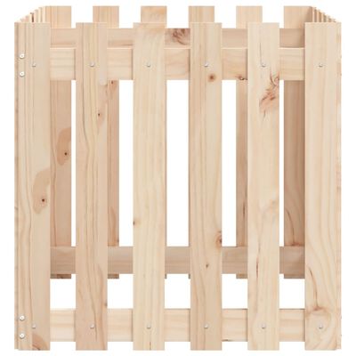 vidaXL Garden Planter with Fence Design 60x60x60 cm Solid Wood Pine