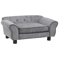 vidaXL Dog Sofa Grey 72x45x30 cm Plush