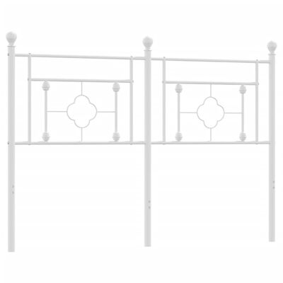 vidaXL Metal Headboard White 135 cm