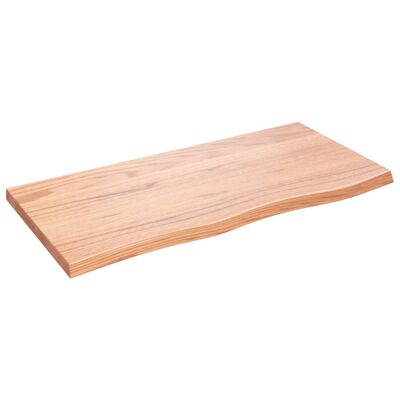 vidaXL Table Top Light Brown 100x50x(2-4) cm Treated Solid Wood Oak