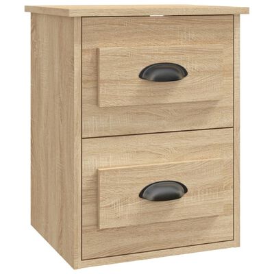 vidaXL Wall-mounted Bedside Cabinet Sonoma Oak 41.5x36x53cm