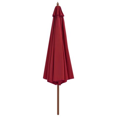 vidaXL Garden Parasol with Wooden Pole 350 cm Burgundy