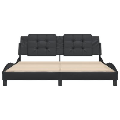 vidaXL Bed Frame without Mattress Black 180x200 cm Super King Faux Leather