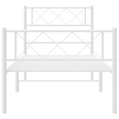 vidaXL Metal Bed Frame without Mattress with Footboard White 107x203 cm