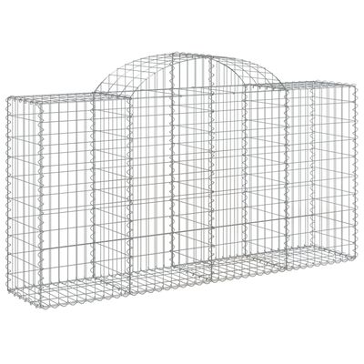 vidaXL Arched Gabion Baskets 7 pcs 200x50x100/120 cm Galvanised Iron