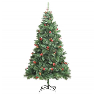 vidaXL Artificial Hinged Christmas Tree 300 LEDs & Ball Set 180 cm