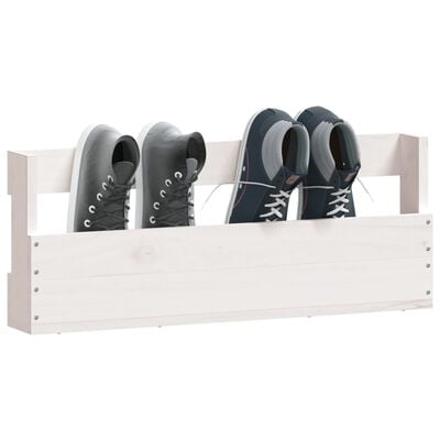 vidaXL Wall-mounted Shoe Racks 2 pcs White 59x9x23 cm Solid Wood Pine