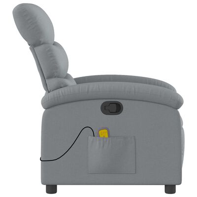 vidaXL Massage Recliner Chair Light Grey Fabric