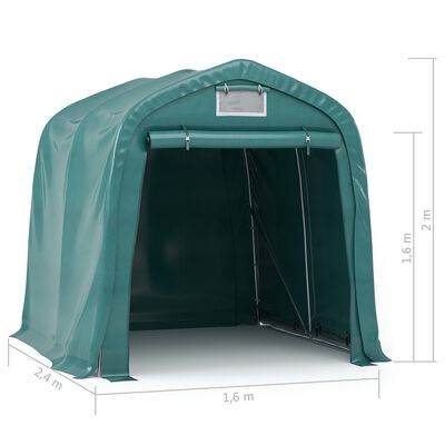 vidaXL Garage Tent PVC 1.6x2.4 m Green