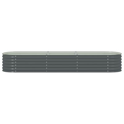 vidaXL Garden Raised Bed 320x80x44 cm Galvanised Steel Grey