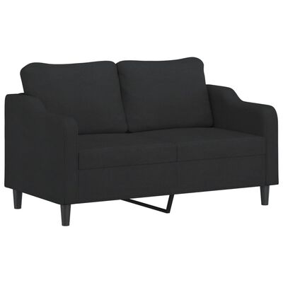 vidaXL 2 Piece Sofa Set with Cushions Black Fabric