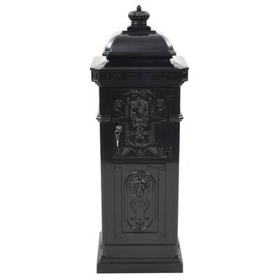 vidaXL Pillar Letterbox Aluminium Vintage Style Rustproof Black