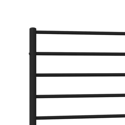 vidaXL Metal Bed Frame without Mattress with Footboard Black 90x190 cm Single