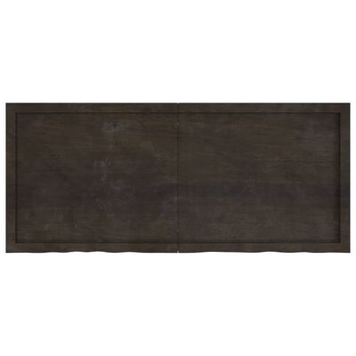 vidaXL Bathroom Countertop Dark Brown 140x60x(2-4) cm Treated Solid Wood