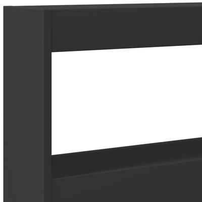 vidaXL Headboard Cabinet with LED Black 180x17x102 cm