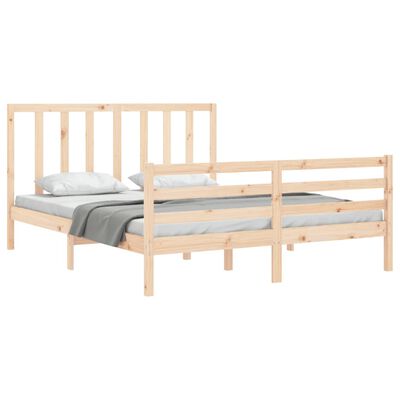 vidaXL Bed Frame without Mattress King Size Solid Wood Pine