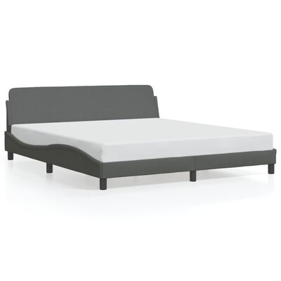 vidaXL Bed Frame without Mattress Dark Grey 152x203 cm Queen Fabric