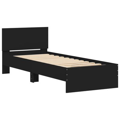 vidaXL Bed Frame without Mattress with LED Lights Black 90x190 cm Single